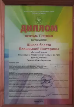 Сертификат преподавателя Плошкина Е.А.